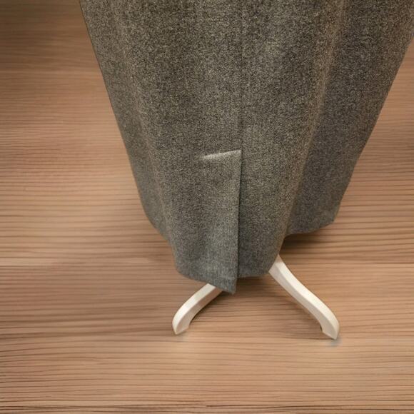 Vtg 80s Evan Picone Gray Career Collarless Suit Coat And Pleated Skirt Pockets - Picture 13 of 15